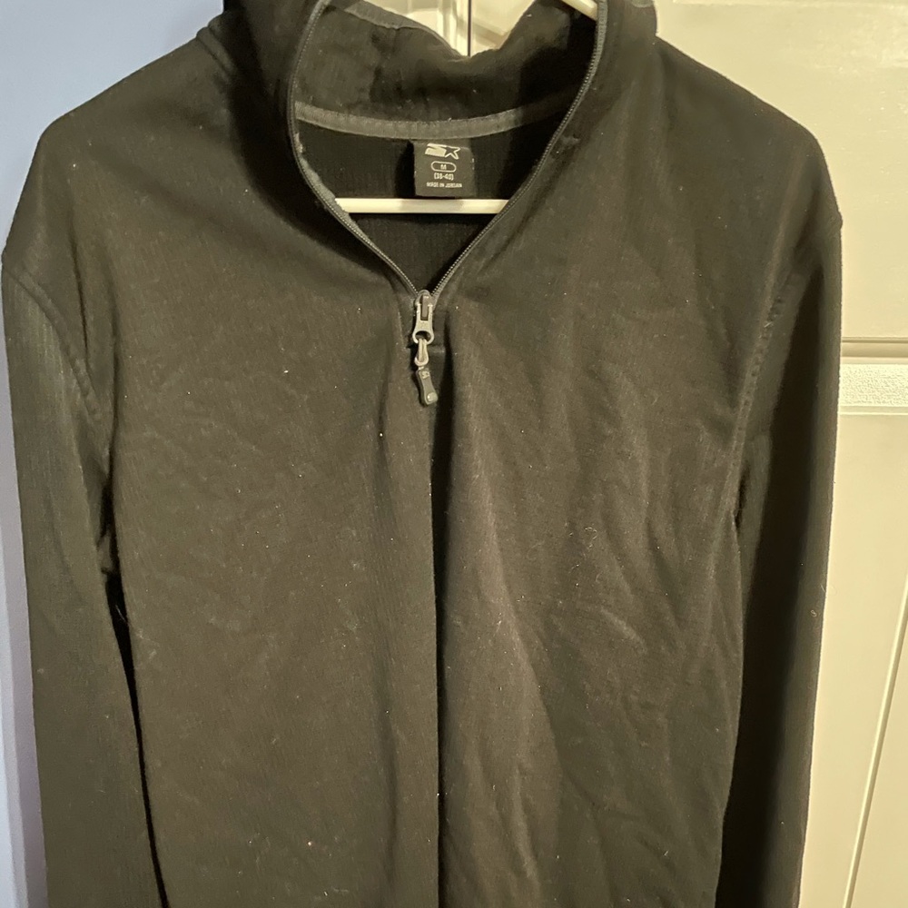 Unisex Black Pullover Half Zip
